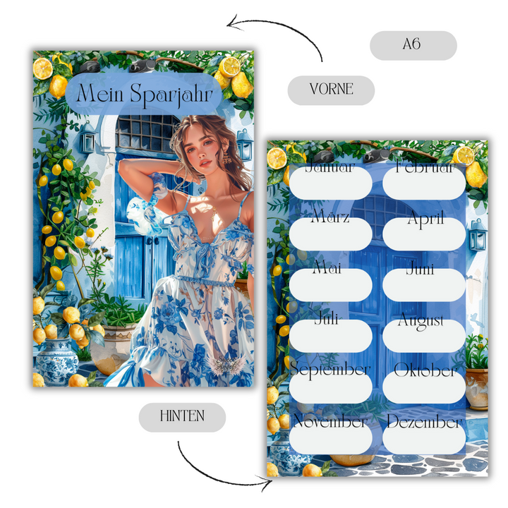 Mein Sparjahr und Sparplan im Griechenland Design